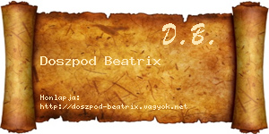 Doszpod Beatrix névjegykártya